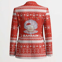 Bahrain Christmas Blazer with Pearl Shell Design Red Snowflake Pattern and Holiday Lights - Wonder Print Shop