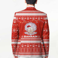 Bahrain Christmas Blazer with Pearl Shell Design Red Snowflake Pattern and Holiday Lights - Wonder Print Shop