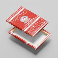 Bahrain Christmas Canvas Wall Art with Pearl Shell Design Red Snowflake Pattern and Holiday Lights - Wonder Print Shop