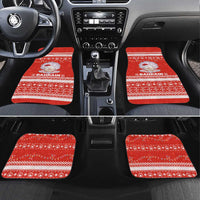 Bahrain Christmas Car Mats with Pearl Shell Design Red Snowflake Pattern and Holiday Lights - Wonder Print Shop