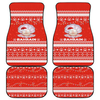 Bahrain Christmas Car Mats with Pearl Shell Design Red Snowflake Pattern and Holiday Lights - Wonder Print Shop