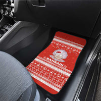 Bahrain Christmas Car Mats with Pearl Shell Design Red Snowflake Pattern and Holiday Lights - Wonder Print Shop