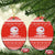 Bahrain Christmas Ceramic Ornament with Pearl Shell Design Red Snowflake Pattern and Holiday Lights - Wonder Print Shop
