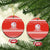Bahrain Christmas Ceramic Ornament with Pearl Shell Design Red Snowflake Pattern and Holiday Lights - Wonder Print Shop