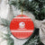 Bahrain Christmas Ceramic Ornament with Pearl Shell Design Red Snowflake Pattern and Holiday Lights - Wonder Print Shop