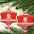 Bahrain Christmas Ceramic Ornament with Pearl Shell Design Red Snowflake Pattern and Holiday Lights - Wonder Print Shop