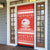 Bahrain Christmas Door Cover with Pearl Shell Design Red Snowflake Pattern and Holiday Lights - Wonder Print Shop