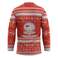 Bahrain Christmas Hockey Jersey with Pearl Shell Design Red Snowflake Pattern and Holiday Lights - Wonder Print Shop