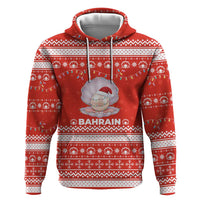 Bahrain Christmas Hoodie with Pearl Shell Design Red Snowflake Pattern and Holiday Lights - Wonder Print Shop