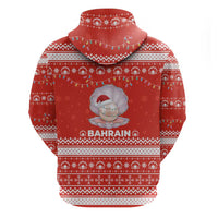 Bahrain Christmas Hoodie with Pearl Shell Design Red Snowflake Pattern and Holiday Lights - Wonder Print Shop