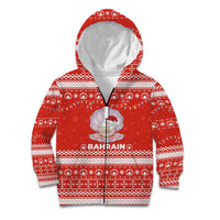 Bahrain Christmas Kid Hoodie with Pearl Shell Design Red Snowflake Pattern and Holiday Lights - Wonder Print Shop