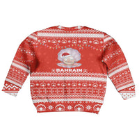 Bahrain Christmas Kid Ugly Christmas Sweater with Pearl Shell Design Red Snowflake Pattern and Holiday Lights - Wonder Print Shop