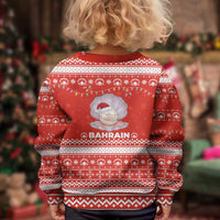 Bahrain Christmas Kid Ugly Christmas Sweater with Pearl Shell Design Red Snowflake Pattern and Holiday Lights - Wonder Print Shop