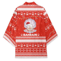 Bahrain Christmas Kimono with Pearl Shell Design Red Snowflake Pattern and Holiday Lights - Wonder Print Shop