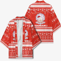 Bahrain Christmas Kimono with Pearl Shell Design Red Snowflake Pattern and Holiday Lights - Wonder Print Shop