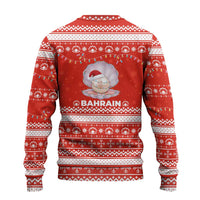Bahrain Christmas Ugly Christmas Sweater with Pearl Shell Design Red Snowflake Pattern and Holiday Lights - Wonder Print Shop