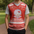 Bahrain Christmas Knitted V-Neck Vest with Pearl Shell Design Red Snowflake Pattern and Holiday Lights - Wonder Print Shop