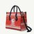 Bahrain Christmas Leather Bag with Pearl Shell Design Red Snowflake Pattern and Holiday Lights - Wonder Print Shop