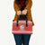 Bahrain Christmas Leather Bag with Pearl Shell Design Red Snowflake Pattern and Holiday Lights - Wonder Print Shop