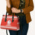 Bahrain Christmas Leather Bag with Pearl Shell Design Red Snowflake Pattern and Holiday Lights - Wonder Print Shop