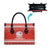 Bahrain Christmas Leather Bag with Pearl Shell Design Red Snowflake Pattern and Holiday Lights - Wonder Print Shop