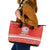 Bahrain Christmas Leather Tote Bag with Pearl Shell Design Red Snowflake Pattern and Holiday Lights - Wonder Print Shop