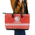 Bahrain Christmas Leather Tote Bag with Pearl Shell Design Red Snowflake Pattern and Holiday Lights - Wonder Print Shop