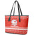 Bahrain Christmas Leather Tote Bag with Pearl Shell Design Red Snowflake Pattern and Holiday Lights - Wonder Print Shop