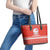 Bahrain Christmas Leather Tote Bag with Pearl Shell Design Red Snowflake Pattern and Holiday Lights - Wonder Print Shop