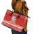 Bahrain Christmas Leather Tote Bag with Pearl Shell Design Red Snowflake Pattern and Holiday Lights - Wonder Print Shop