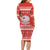 Bahrain Christmas Long Sleeve Bodycon Dress with Pearl Shell Design Red Snowflake Pattern and Holiday Lights - Wonder Print Shop