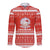 Bahrain Christmas Long Sleeve Button Shirt with Pearl Shell Design Red Snowflake Pattern and Holiday Lights - Wonder Print Shop