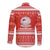 Bahrain Christmas Long Sleeve Button Shirt with Pearl Shell Design Red Snowflake Pattern and Holiday Lights - Wonder Print Shop