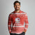 Bahrain Christmas Long Sleeve Polo Shirt with Pearl Shell Design Red Snowflake Pattern and Holiday Lights - Wonder Print Shop
