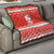 Bahrain Christmas Quilt with Pearl Shell Design Red Snowflake Pattern and Holiday Lights - Wonder Print Shop