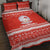 Bahrain Christmas Quilt Bed Set with Pearl Shell Design Red Snowflake Pattern and Holiday Lights - Wonder Print Shop