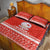 Bahrain Christmas Quilt Bed Set with Pearl Shell Design Red Snowflake Pattern and Holiday Lights - Wonder Print Shop