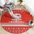 Bahrain Christmas Round Carpet with Pearl Shell Design Red Snowflake Pattern and Holiday Lights - Wonder Print Shop