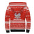 Bahrain Christmas Sherpa Hoodie with Pearl Shell Design Red Snowflake Pattern and Holiday Lights - Wonder Print Shop