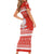 Bahrain Christmas Short Sleeve Bodycon Dress with Pearl Shell Design Red Snowflake Pattern and Holiday Lights - Wonder Print Shop