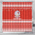 Bahrain Christmas Shower Curtain with Pearl Shell Design Red Snowflake Pattern and Holiday Lights - Wonder Print Shop