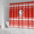 Bahrain Christmas Shower Curtain with Pearl Shell Design Red Snowflake Pattern and Holiday Lights - Wonder Print Shop