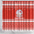 Bahrain Christmas Shower Curtain with Pearl Shell Design Red Snowflake Pattern and Holiday Lights - Wonder Print Shop