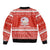 Bahrain Christmas Sleeve Zip Bomber Jacket with Pearl Shell Design Red Snowflake Pattern and Holiday Lights - Wonder Print Shop
