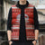 Bahrain Christmas Sleeveless Puffer Jacket with Pearl Shell Design Red Snowflake Pattern and Holiday Lights - Wonder Print Shop
