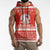 Bahrain Christmas Sleeveless Zip Hoodie with Pearl Shell Design Red Snowflake Pattern and Holiday Lights - Wonder Print Shop