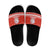 Bahrain Christmas Slide Sandals with Pearl Shell Design Red Snowflake Pattern and Holiday Lights - Wonder Print Shop