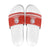 Bahrain Christmas Slide Sandals with Pearl Shell Design Red Snowflake Pattern and Holiday Lights - Wonder Print Shop