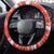 Bahrain Christmas Steering Wheel Cover with Pearl Shell Design Red Snowflake Pattern and Holiday Lights - Wonder Print Shop