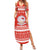 Bahrain Christmas Summer Maxi Dress with Pearl Shell Design Red Snowflake Pattern and Holiday Lights - Wonder Print Shop